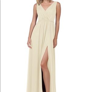 Azazie Tanicia bridesmaid dress. Size A8. Color is champagne.